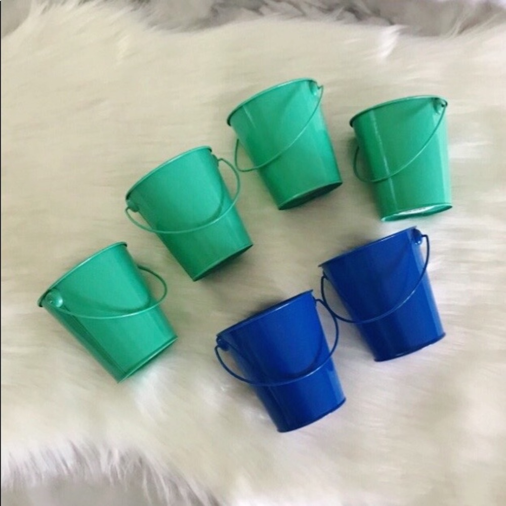 Set 6 Metal Buckets Pails